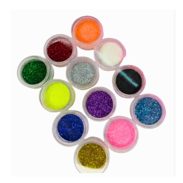 Pack De 12 Glitter + Cajita Organizadora